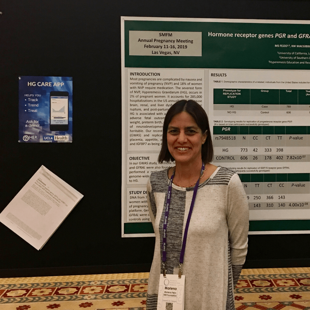Marlena in front of SMFM20 research poster