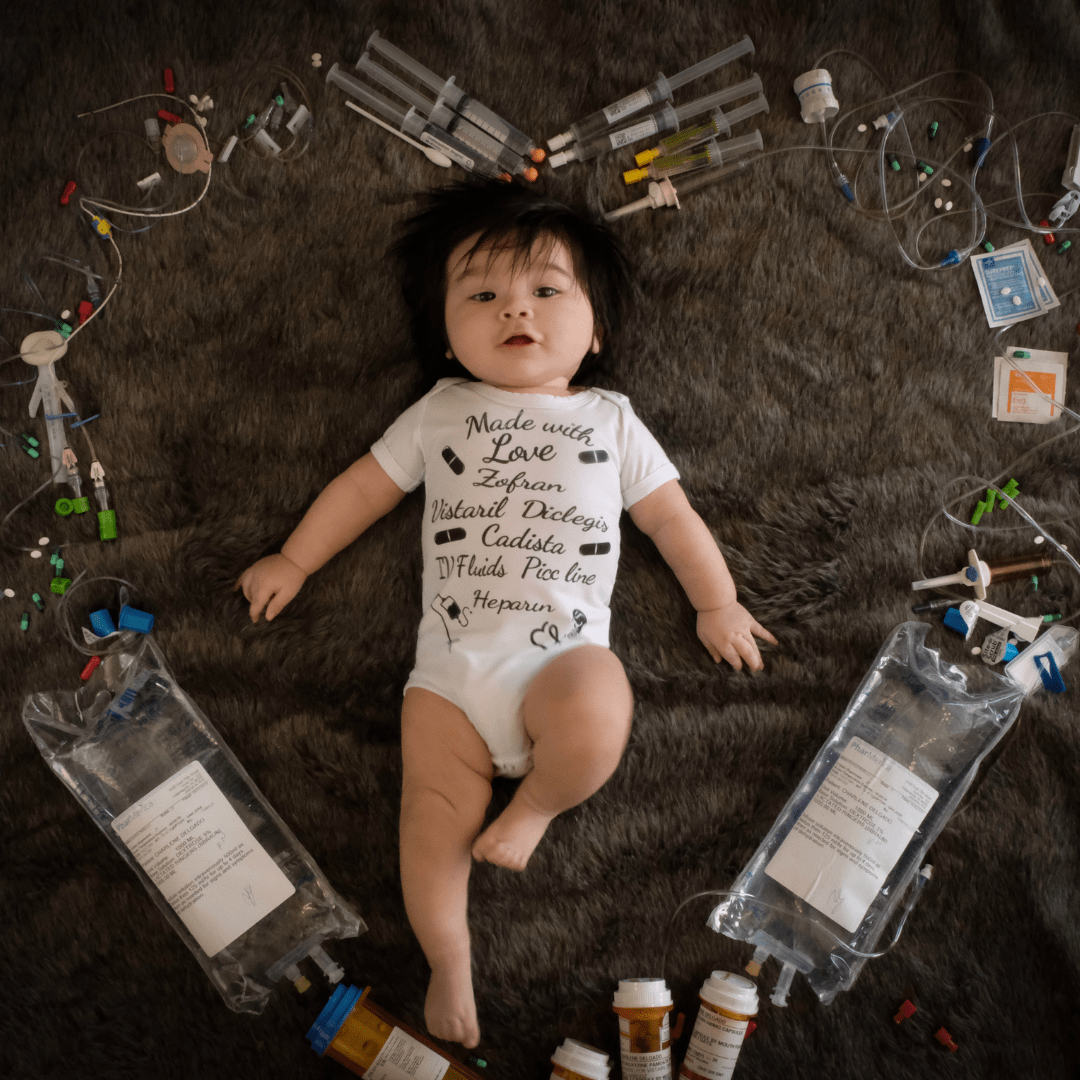 Baby with IV bags